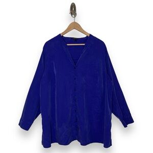 Eileen Fisher Blue Button Down Shirt